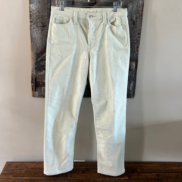 Women's Wedgie Straight Baby Corduroy Pants Light Green - Picture 1 of 3